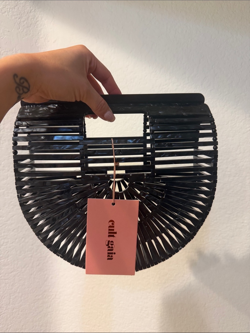 cult gaia Black Ark Handle Mini Bag